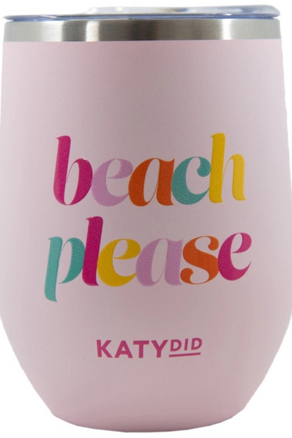Beach Please Wine Tumbler