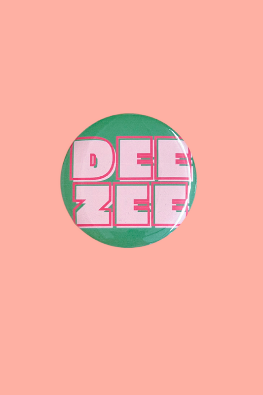 Sorority Bubble Letter Button