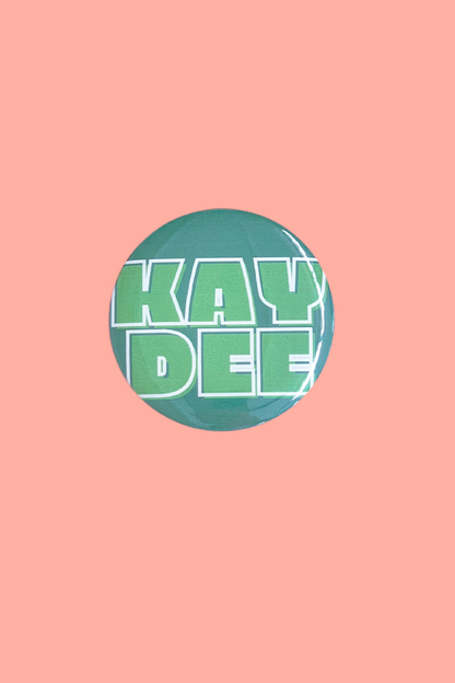 Sorority Bubble Letter Button