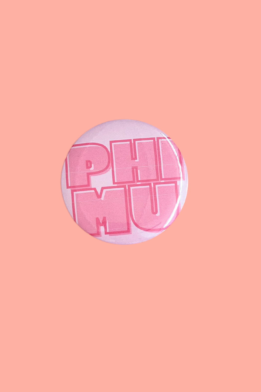 Sorority Bubble Letter Button