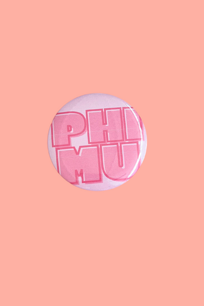 Sorority Bubble Letter Button