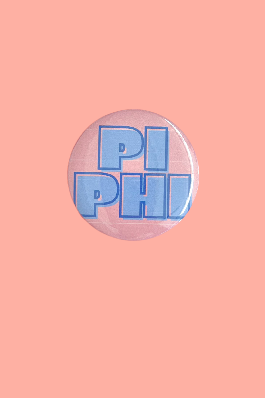 Sorority Bubble Letter Button
