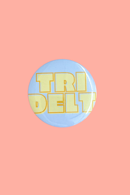 Sorority Bubble Letter Button