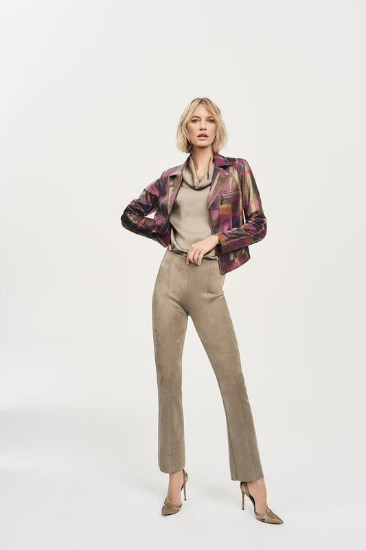 Scuba Suede Flared Pants-Java