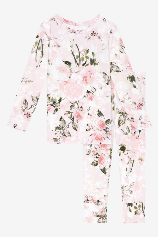 Vintage Pink Rose Long Sleeve Pajama