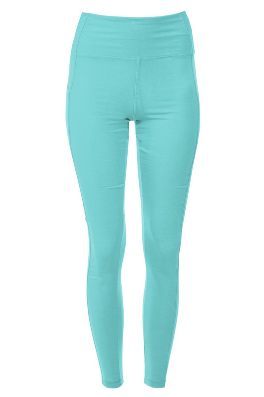 Summer Sky Women's Solid Luxe Stretch Leggings with Pockets