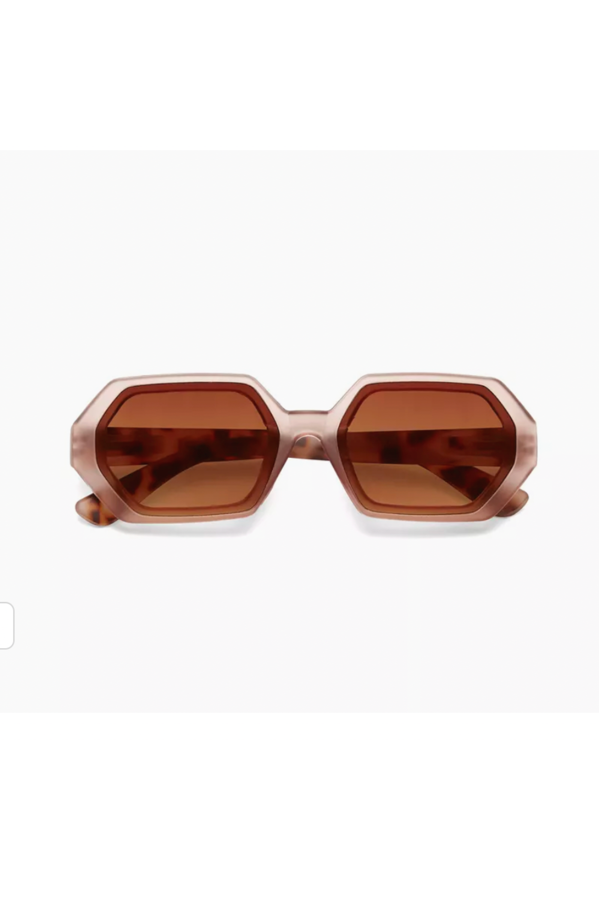 Adrea Hexagonal Sunglasses - Pink Havana