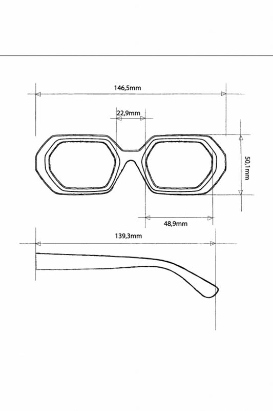 Adrea Hexagonal Sunglasses - Pink Havana