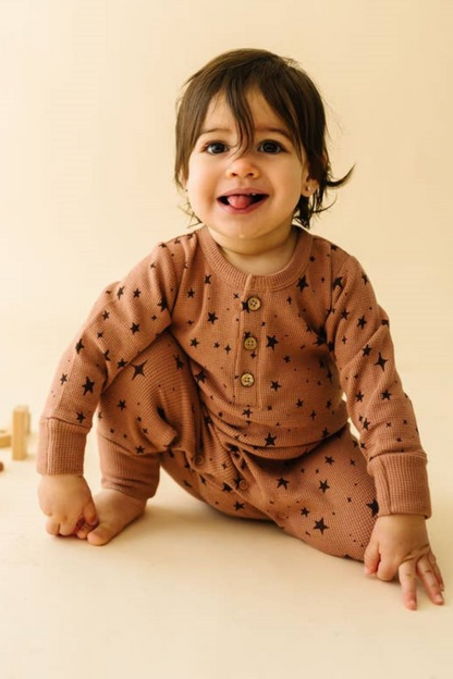 Organic Button Romper-Starstruck