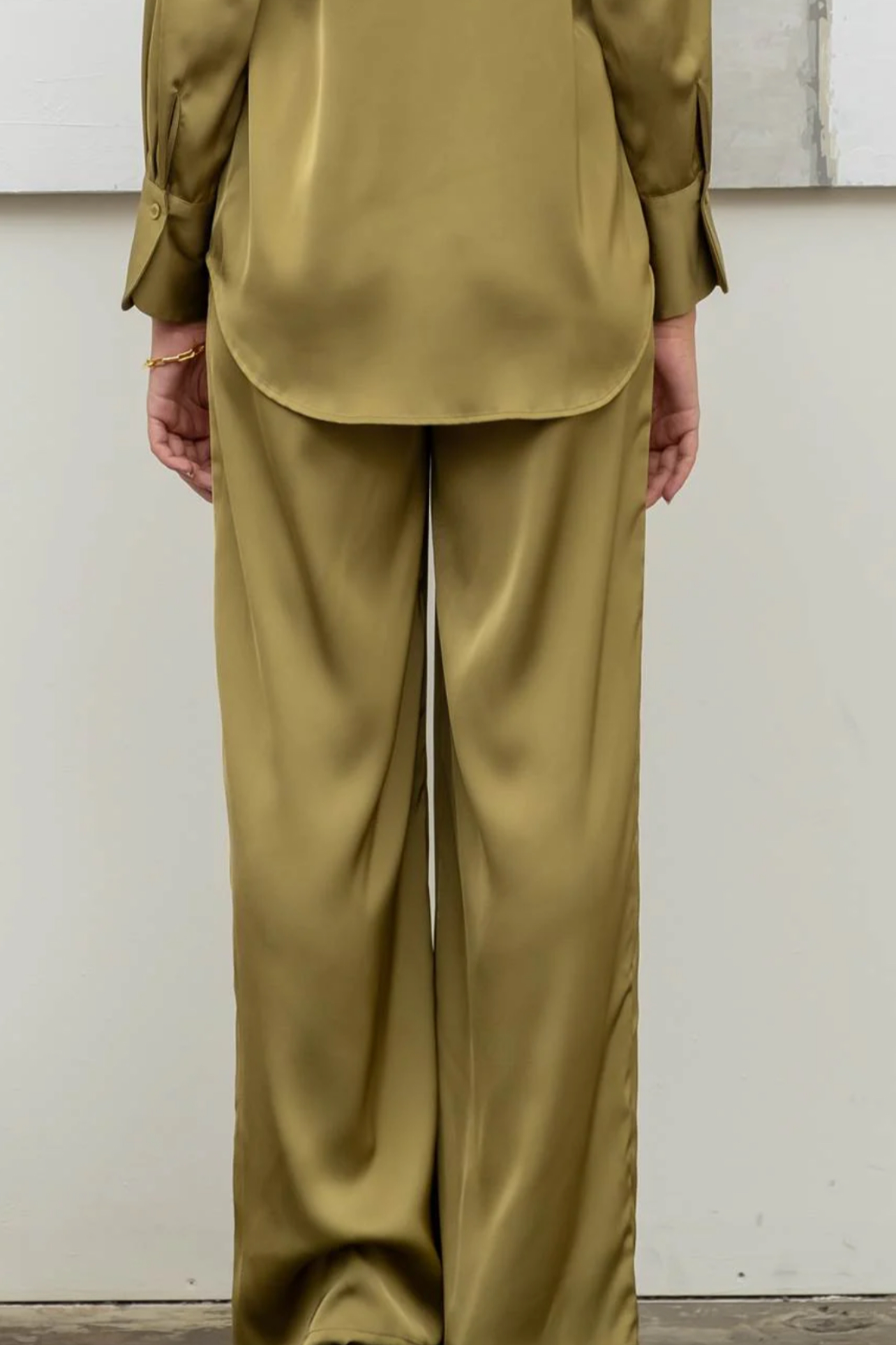 Solid Satin Wide Leg Pants