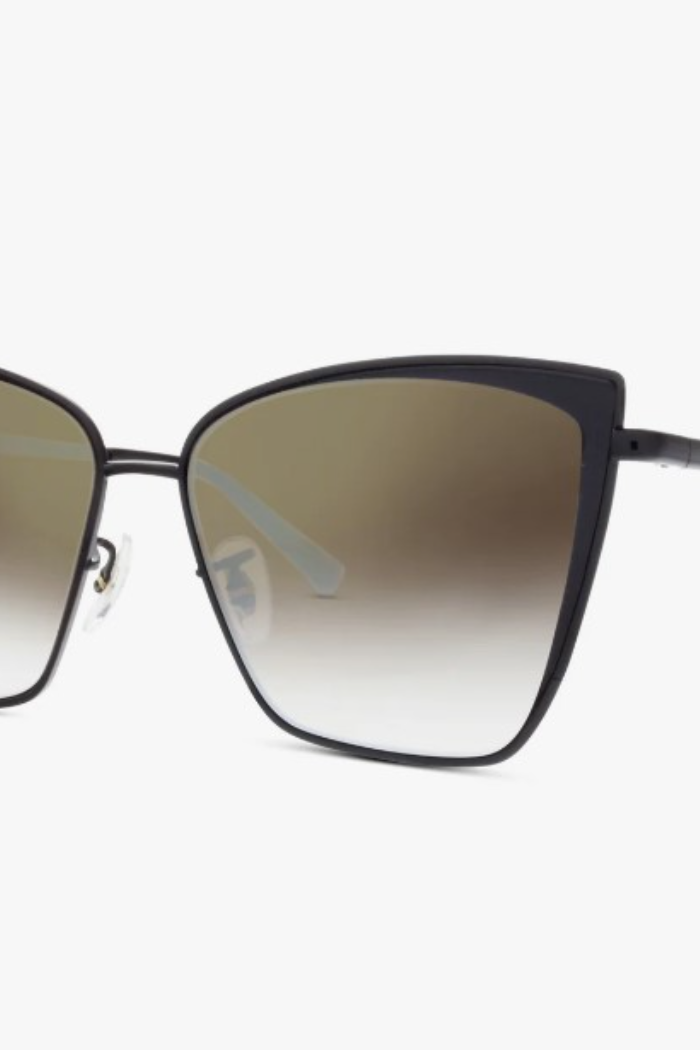 Becky - Black + Flash Grey Gradient Sunglasses