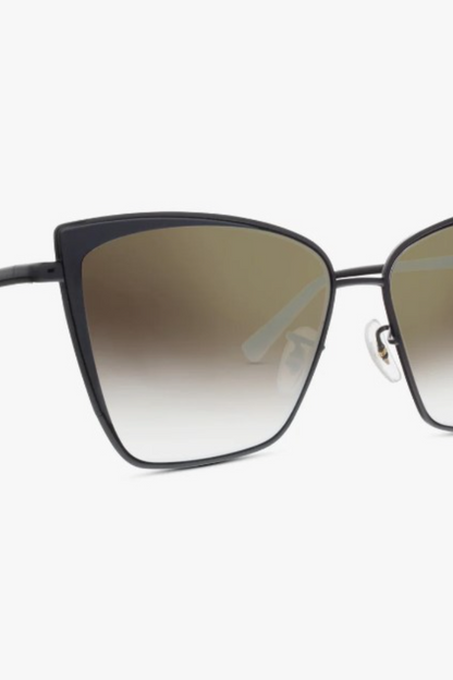 Becky - Black + Flash Grey Gradient Sunglasses