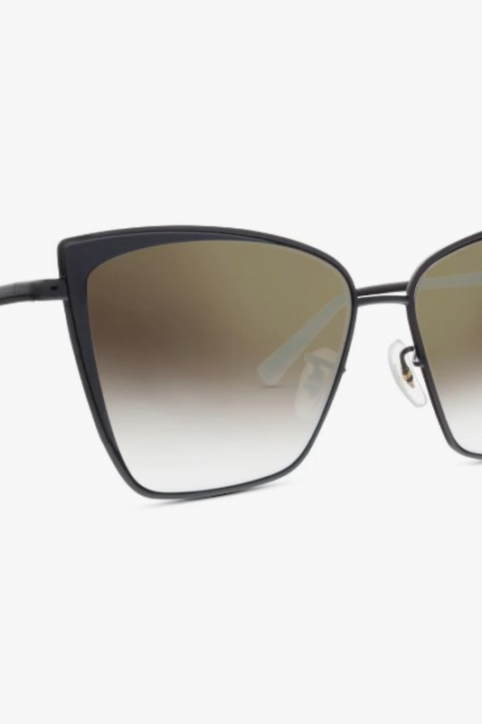 Becky - Black + Flash Grey Gradient Sunglasses