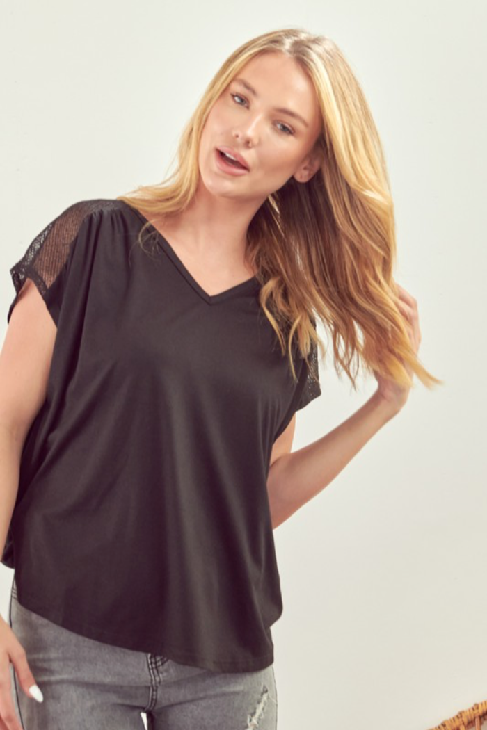 Yoke Back Short Sleeve Top