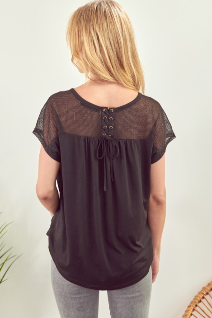 Yoke Back Short Sleeve Top