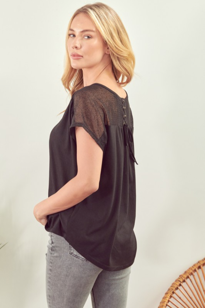 Yoke Back Short Sleeve Top