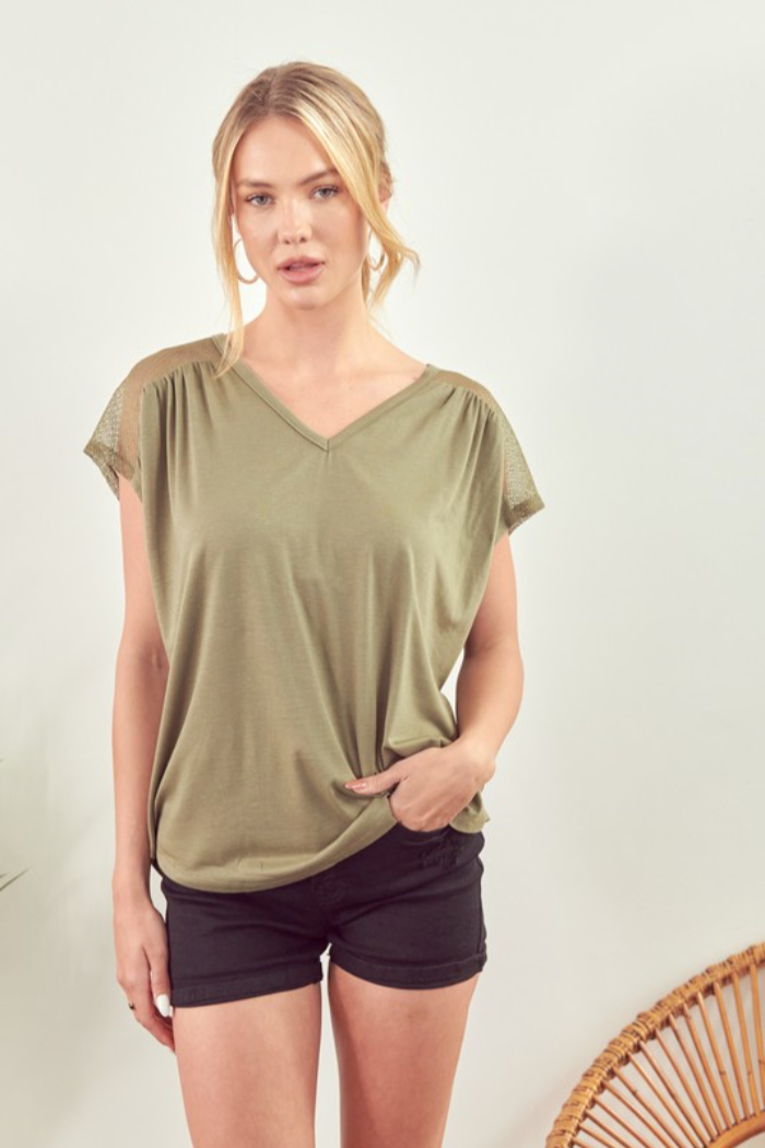 Yoke Back Short Sleeve Top
