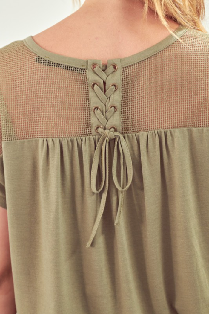 Yoke Back Short Sleeve Top