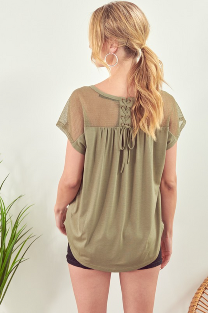 Yoke Back Short Sleeve Top