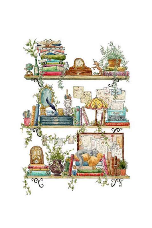 The Writer's Shelves Postcard