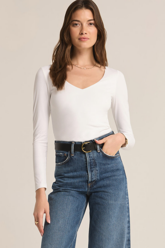Avala Longsleeve So Smooth Top- White