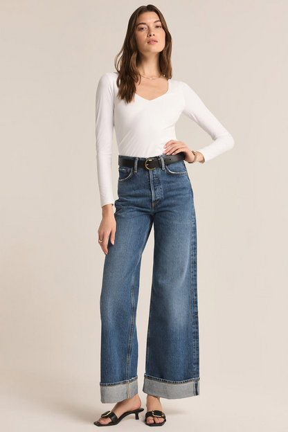 Avala Longsleeve So Smooth Top- White