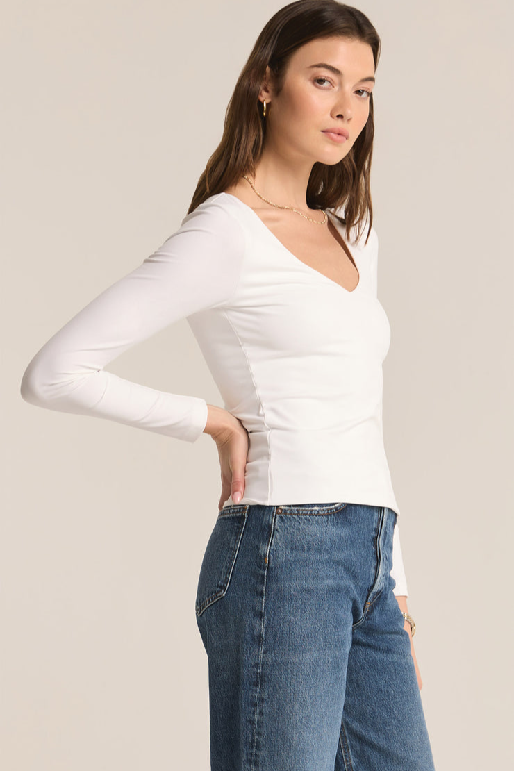 Avala Longsleeve So Smooth Top- White