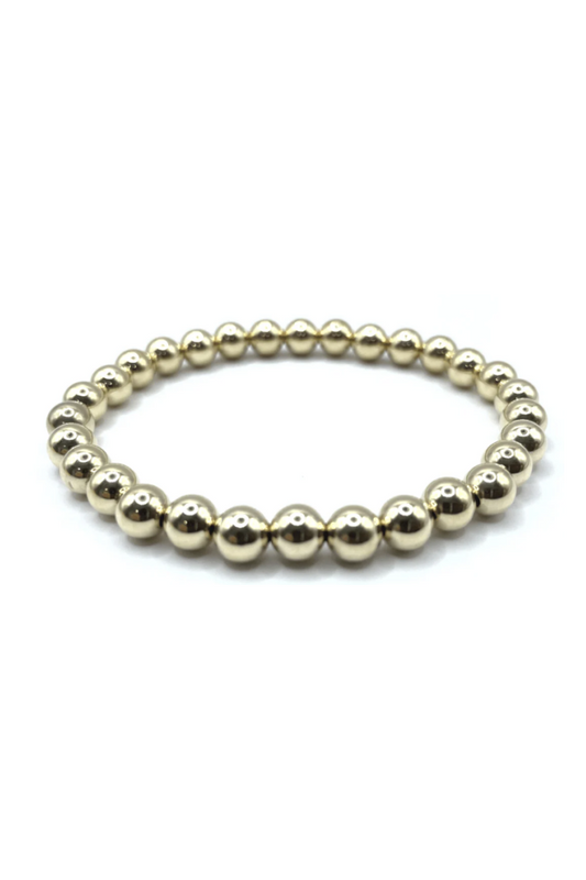 6MM WATERPROOF 14K GOLD FILLED KARMA BRACELET 6.5"-7"