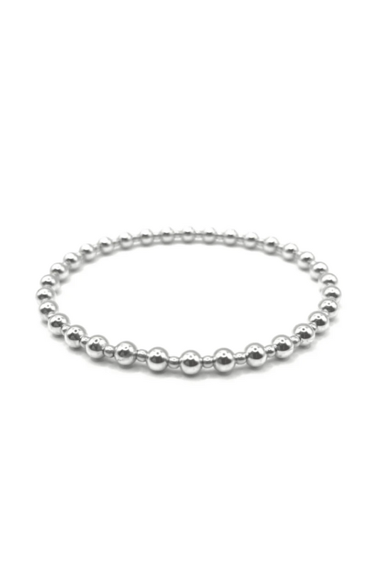 4MM+2MM+4MM STERLING SILVER WATERPROOF DIMENSION BRACELET 7"