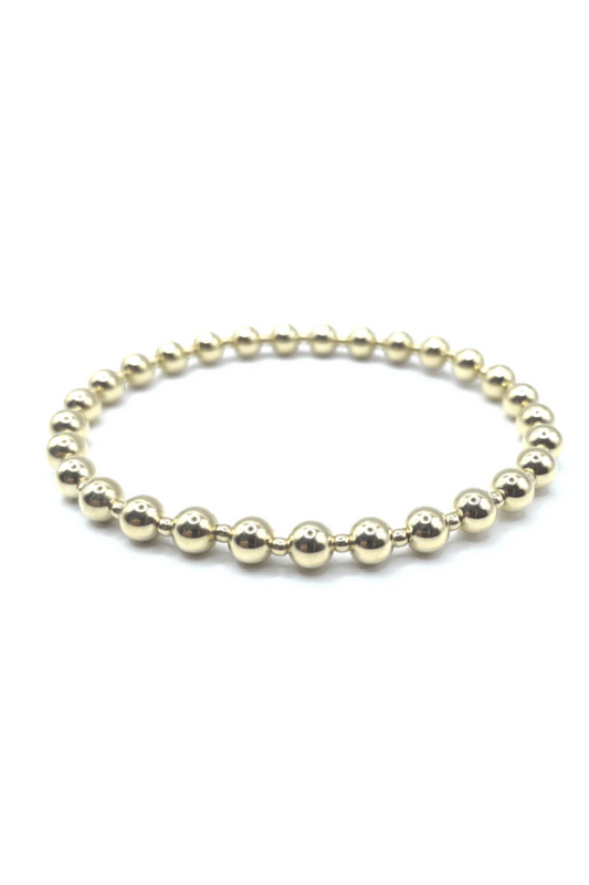5MM+2MM+5MM GOLD FILLED WATERPROOF DIMENSION BRACELET 6.5"-7"
