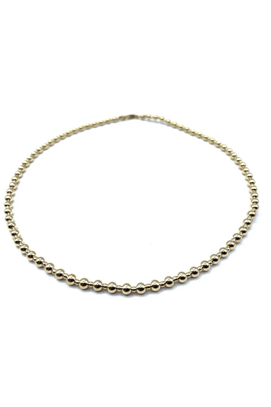 4MM+2MM+4MM GOLD FILLED WATERPROOF DIMENSION NECKLACE 16"