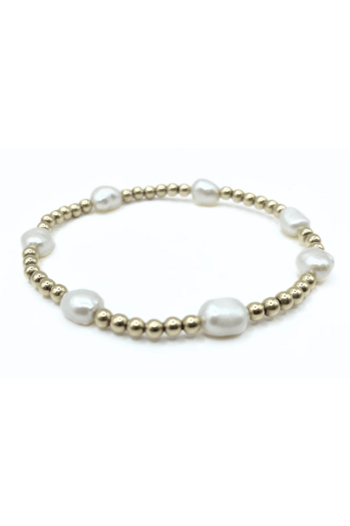BAROQUE PATTERNED PEARL BRACELET IN 14K GOLD-FILLED