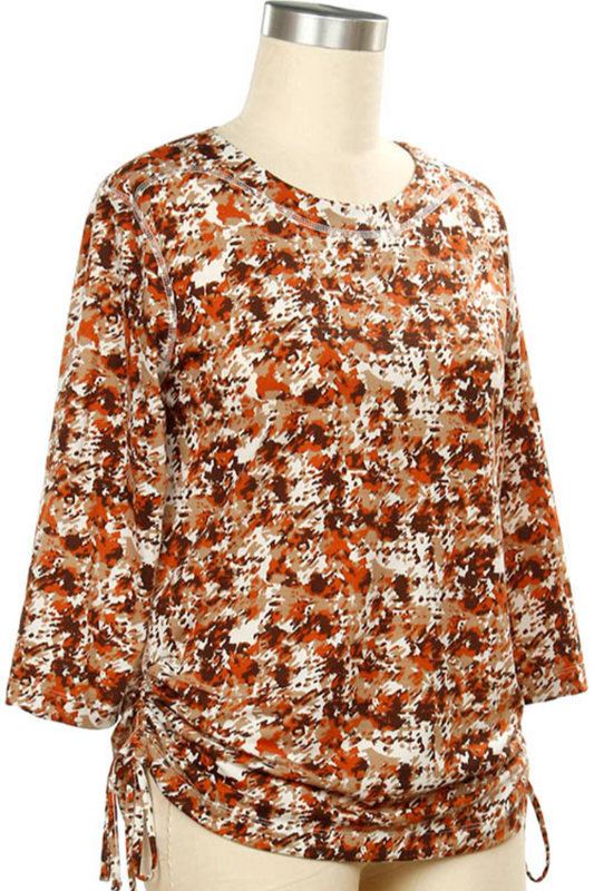 3/4 Slv Print Top