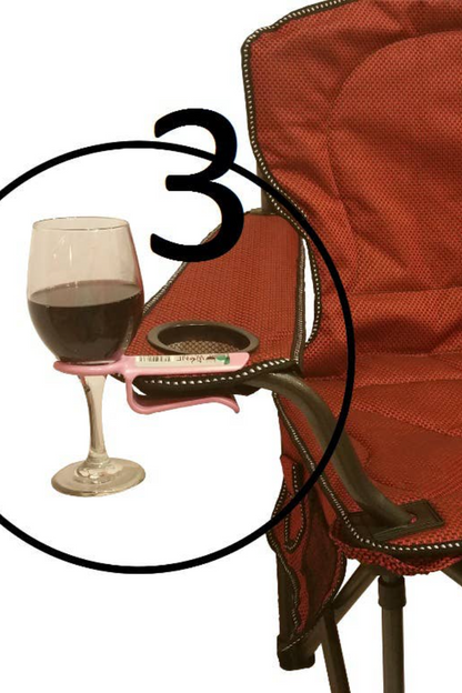 The Wine Hook - Wine Glass Holder for an outdoor chair