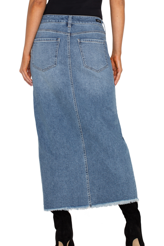 5-Pocket Front Slit Maxi Skirt