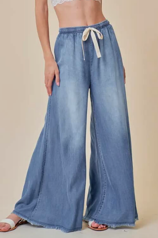 Wide Leg Denim Pants