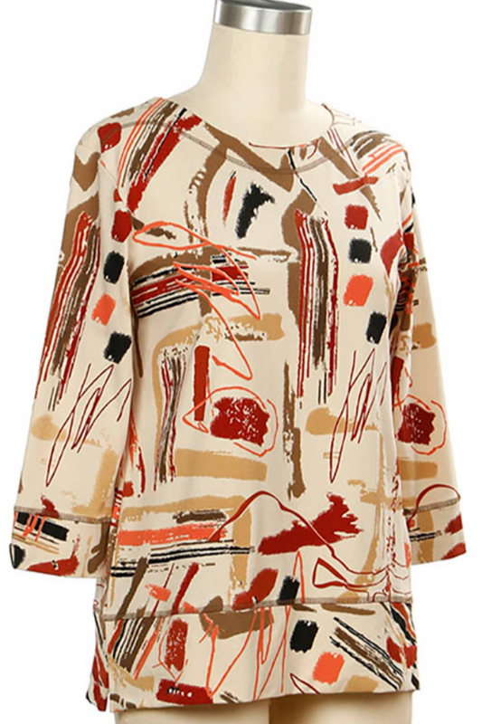 3/4 Slv Screen Print Top