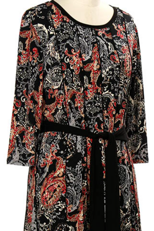 3/4 Slv Treasha Print Dress