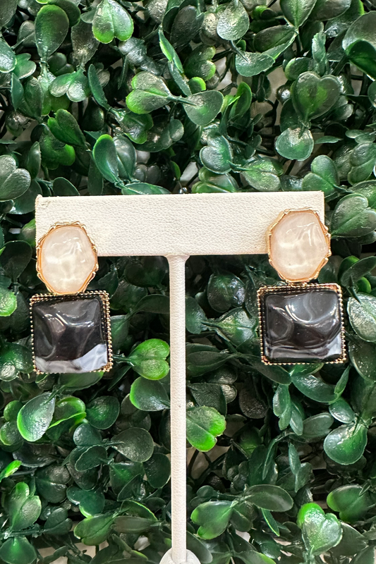 Black Druzzy Dangle Earring
