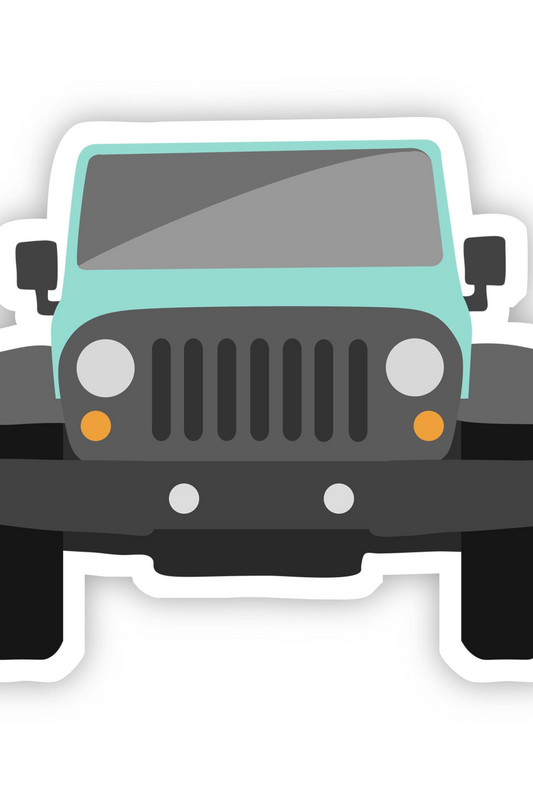 Teal Jeep Front Sticker