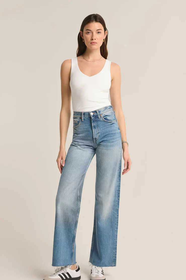 Avala V-Neck So Smooth Top- White