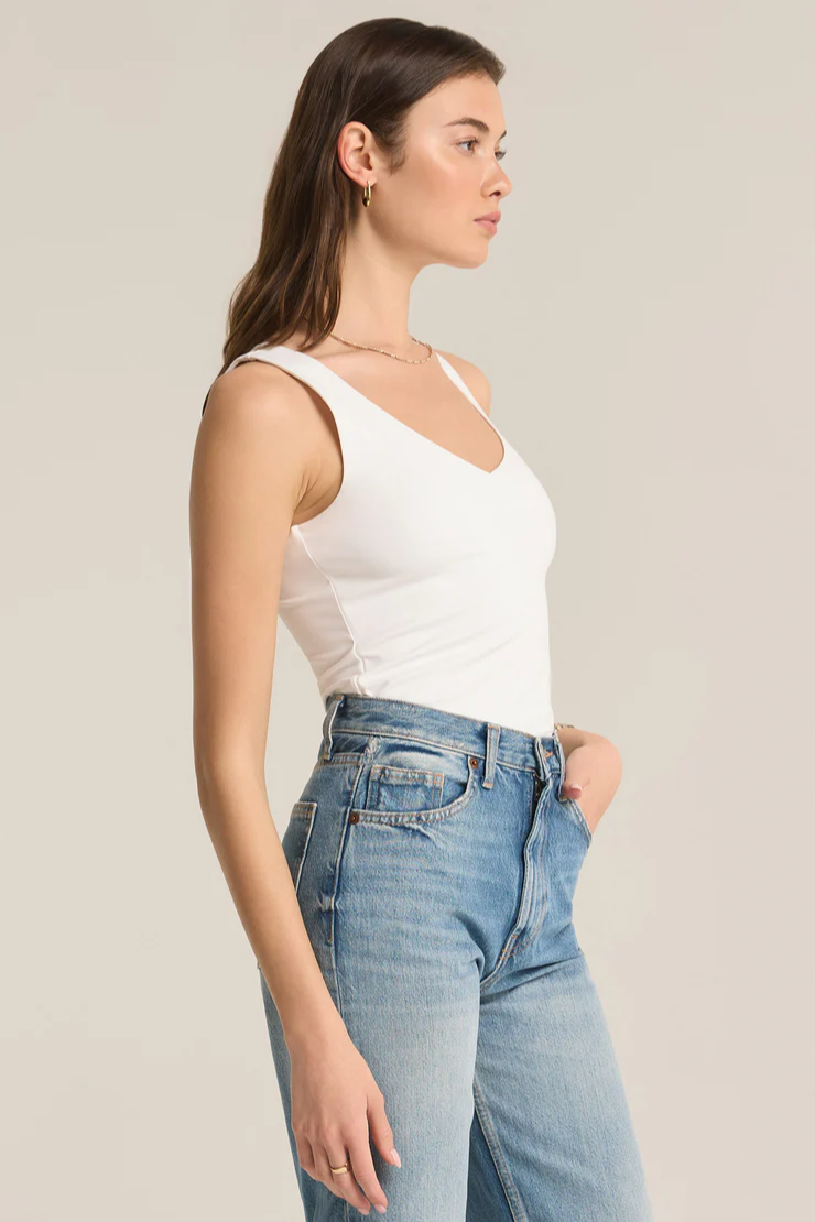 Avala V-Neck So Smooth Top- White