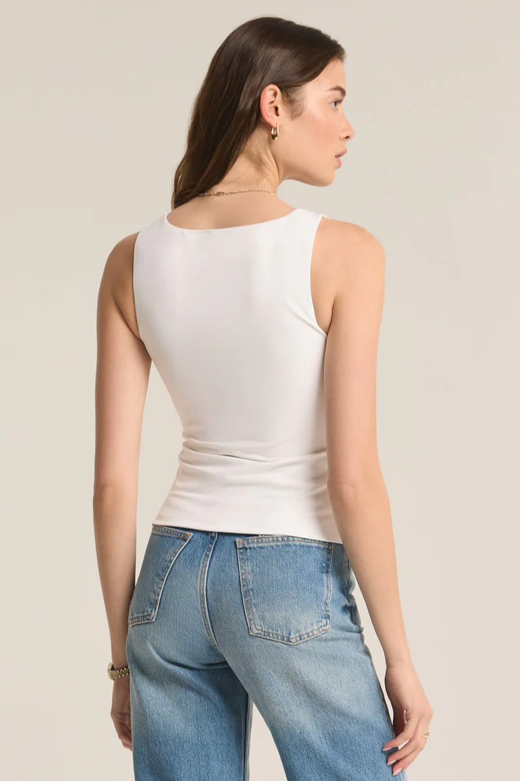 Avala V-Neck So Smooth Top- White