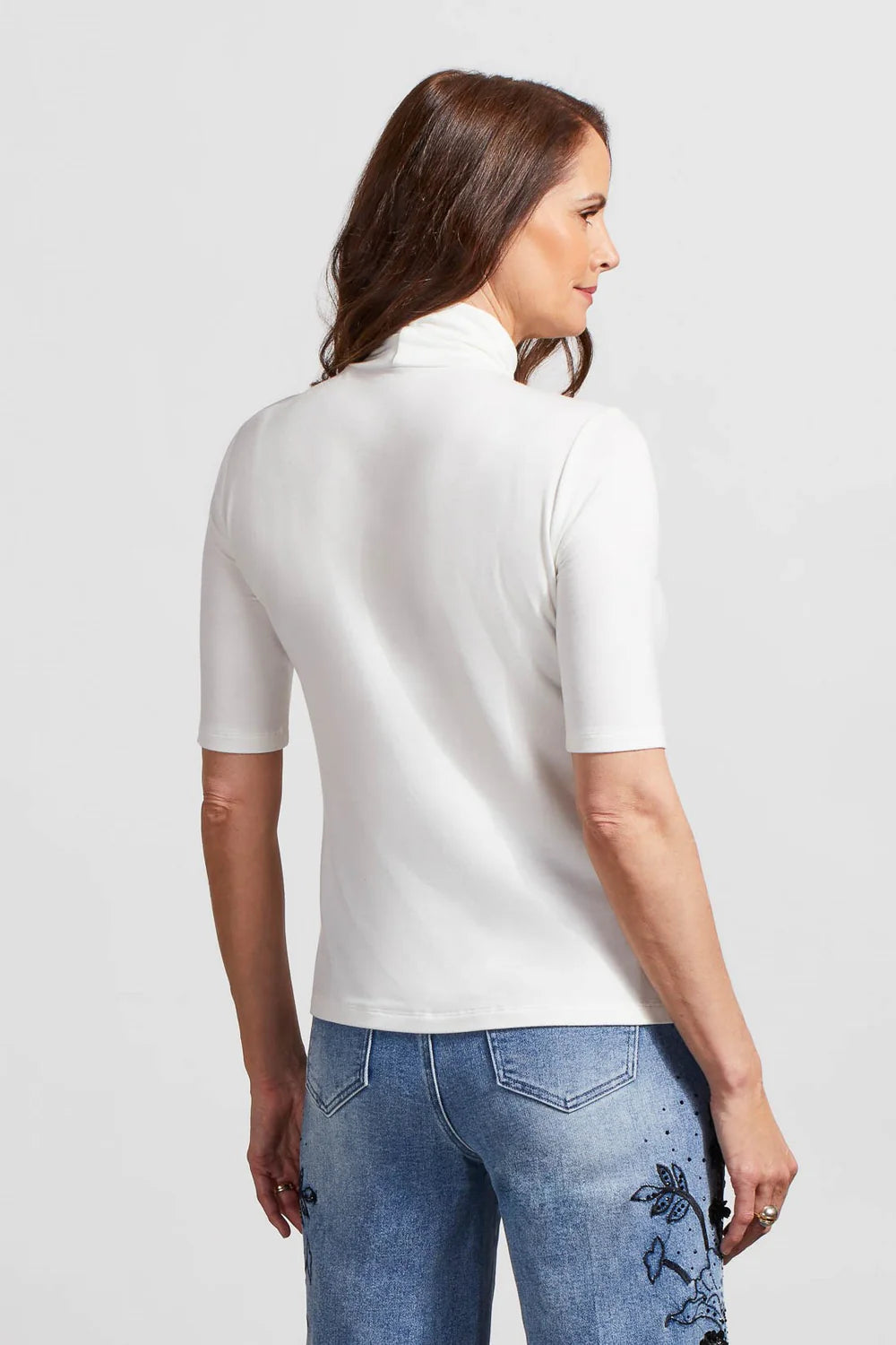 French Terry Elbow Sleeve Top - Cream