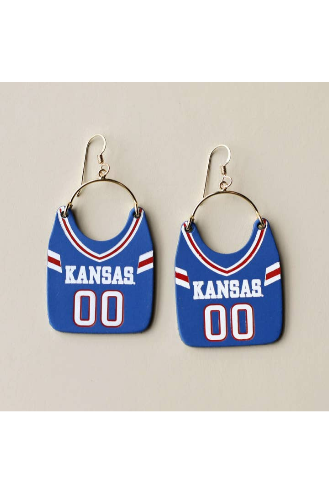 University of Kansas Football Jersey Earrings