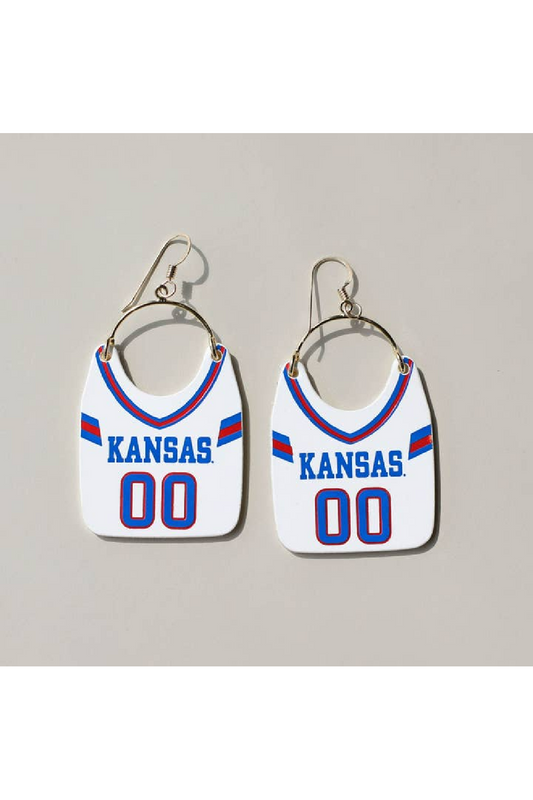 University of Kansas Football Jersey Earrings