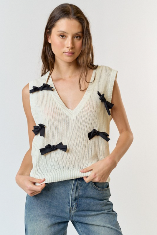Bow Detail Sweater Vest