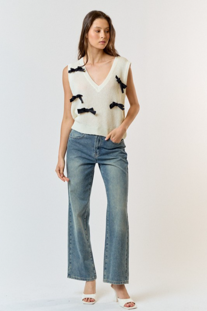 Bow Detail Sweater Vest