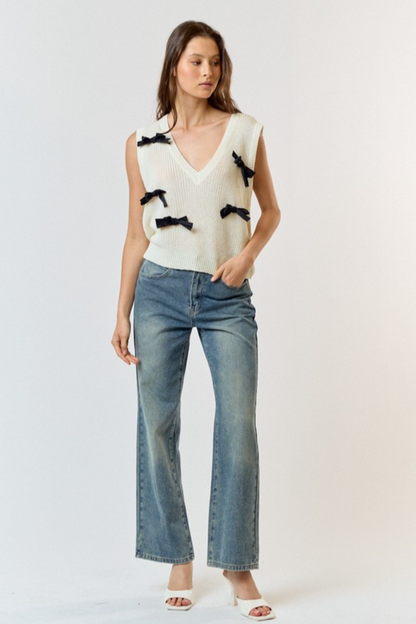 Bow Detail Sweater Vest