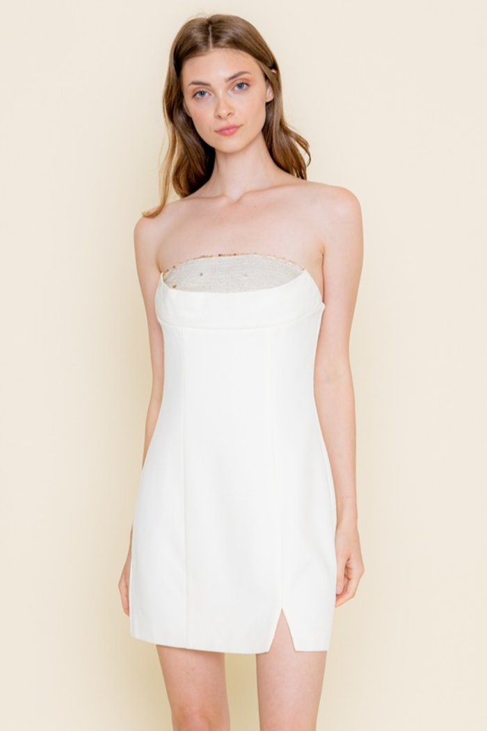 Strapless Sequin Top Dress
